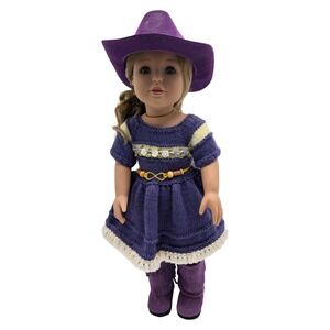Adora Amazing Girls 18 Inch Doll Purple Cowgirl Outfit Dress Hat Boots